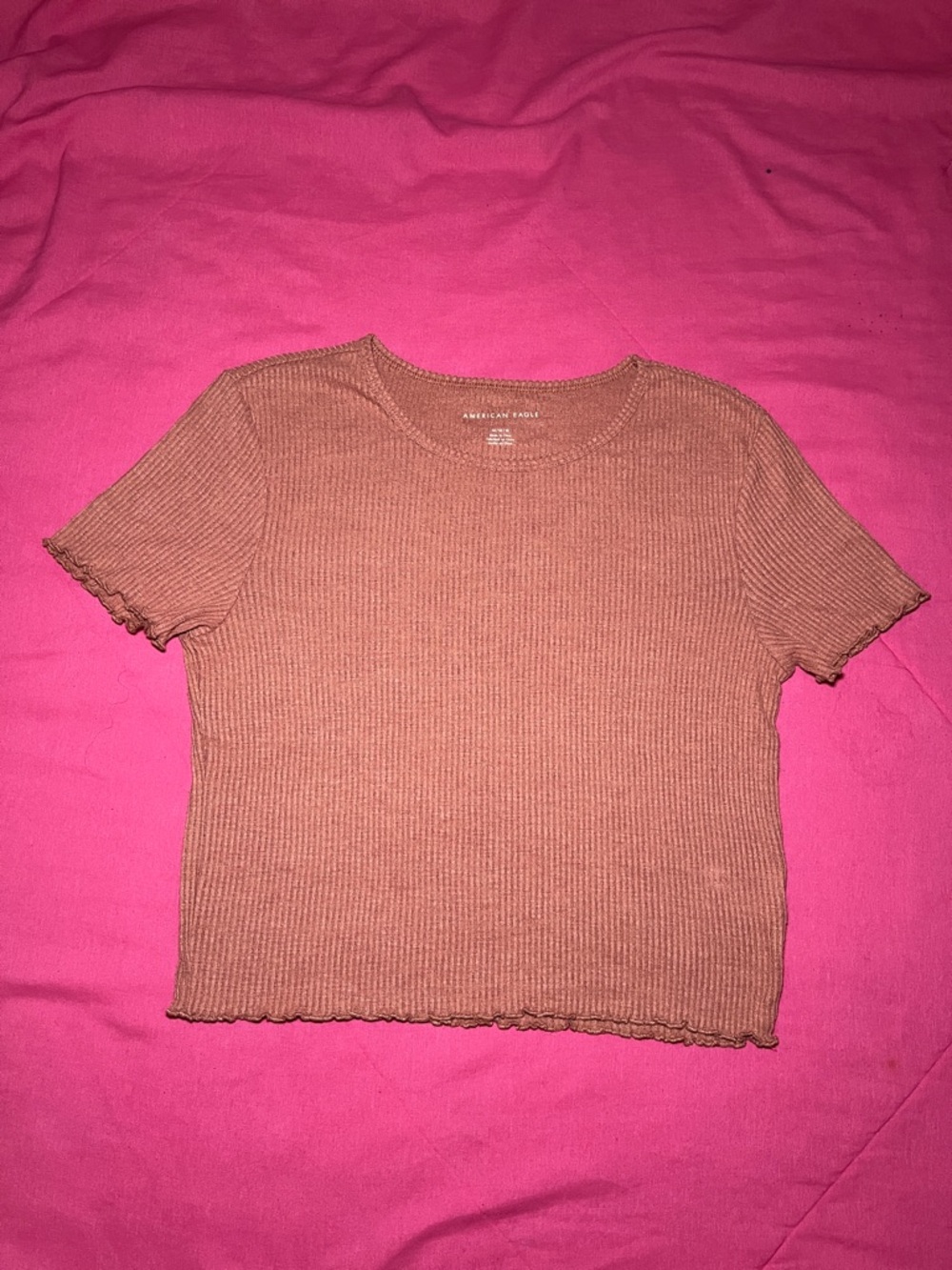 American Eagle Lettuce Hem Crop Top Women’s Size M Preowned